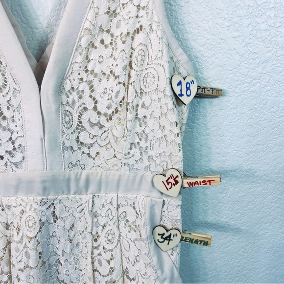 Free People Lovely in Lace off White Lace Mini Dress - Medium - Picture 5 of 9